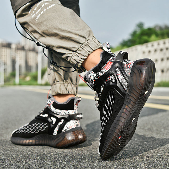 Cross-Border Men's Shoes Winter 2025 New Style Fleece-Lined Warm Cotton Shoes Trendy Versatile Running Sports Casual Dad Shoes