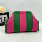 Thick stripes green and pink / 30*22*9cm