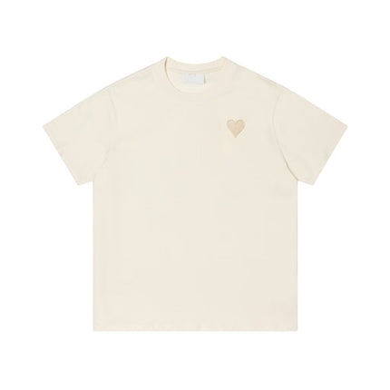 Cross-Border Am* Short-Sleeved Pure Cotton Embroidered Round Neck T-Shirt Summer Casual Loose Couple Wear Star Same Style Drop Shipping