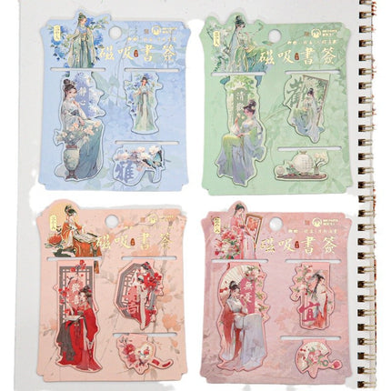 Talk about giving a spring series bookmark national style figure illustration reading special-shaped magnetic bookmark antique creative bookmark