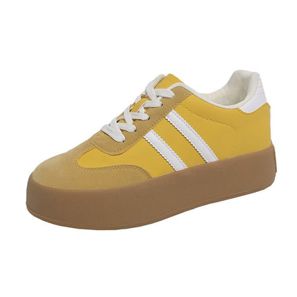 Small 7cm Inner Height Red German Training Shoes Women's 2025 Spring New Retro Thick Sole Casual Soft Leather Board Shoes