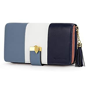Cross-border Color-matching Women's Long Wallet Creative Leather Color-matching Large Capacity Wallet Mobile Phone Wallet