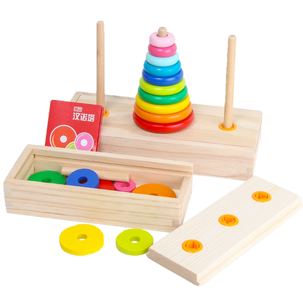 Hanoi Tower for Primary School Students 10 Layers 8 Large 5 Medium 10 Layers Hanrotoro Kidsren's Educational Thinking Training Toys