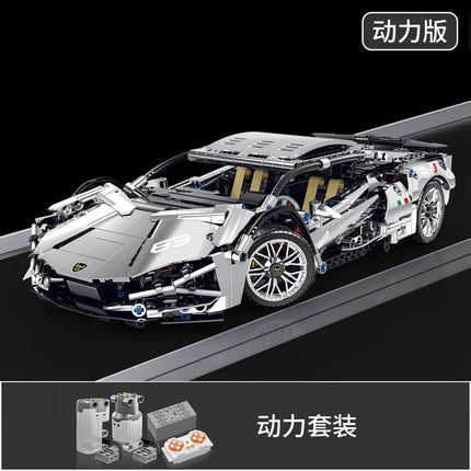 Compatible with Lego Black Gold V12 Cyberpunk Rambo Remote Control Building Blocks Sports Car Racing Children's Toys Cross-Border Wholesale