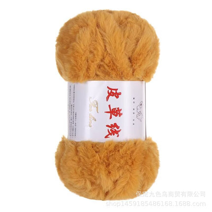 Nine-color bird thick fur line imitation fur fluff line long hair mink hat handmade scarf knitting diy wool ball
