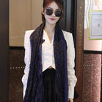 Double Piece Broken Flower Navy Blue / 175CM