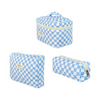 Blue checkerboard / Pencil bag 19*8*6cm