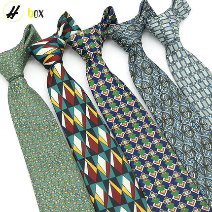 Vintage casual striped printed tie wholesale in stock fashion shirt plaid hand tie