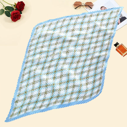 New wrinkled small square scarf female Korean imitation silk printed wrinkled small scarf Joker scarf decorative scarf wholesale