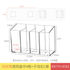 Detachable transparent box - 4 compartments, 1 piece [free buckle]