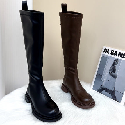 Yang Mi's New Knight Boots, Women's 2025 New Autumn and Winter Flats High Boots, Slim Boots, Over-The-Knee Boots