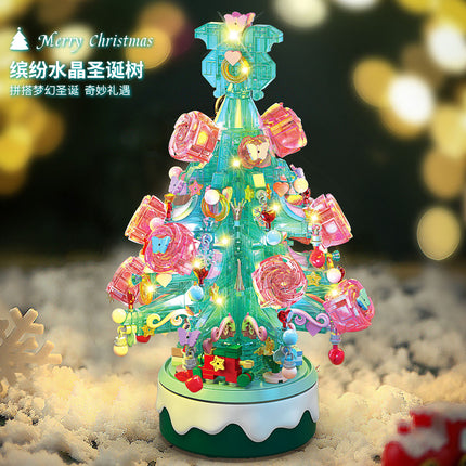 Lele Brothers 8756 Christmas Tree Music Box Assembled Christmas Building Blocks Toy Ornaments Christmas Holiday Gifts Wholesale