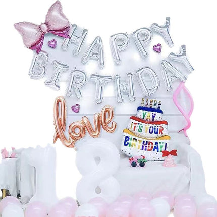 18-Year-Old Adult Ceremony Male and Female Birthday Decoration Party Decoration Background Wall Balloon Photo Scene Props Balloon Set