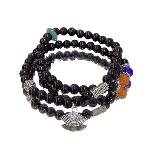 2025 Chinese-Style Ice-Cracked Beaded Bracelet High-End Niche Retro Trendy Versatile Men's Student Best Friend Clearance Hot-Selling Bracelet