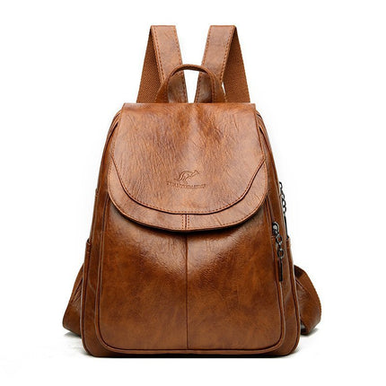 New Soft Leather Women's Backpack Women's 2024 New Fashionable Pure Soft Leather Backpack Large Capacity Student Schoolbag Women's Bag