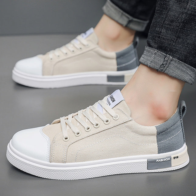 Spring New Men's Korean Style Canvas Shoes Fashion Trendy Casual Board Shoes Low Breathable Student Sports Shoes for Men