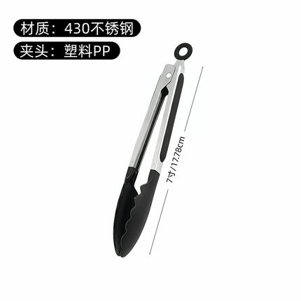Silicone Clips for Kitchen Non-Stick Pans, Anti-Scalding and High Temperature Resistance, Household Barbecue and Steak Special Set, Stainless Steel Food Clips