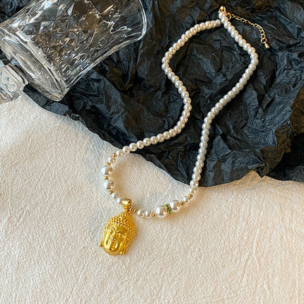 Gold-Plated Necklace for Women, Vintage Fashion Versatile Pendant with a High-End Design Sweater Chain Clothing Accessory