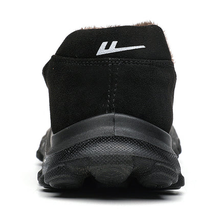 Domestic Men's Cotton Shoes, Slip-On Warm Shoes, Winter Fleece-Lined Thickened Lazy Shoes, Non-Slip Casual Shoes, Dad Shoes