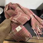 Double dashed square label - dusty rose