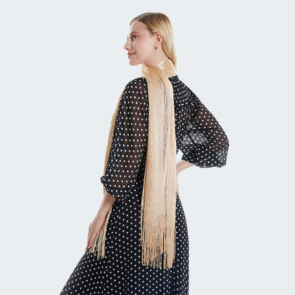 2024 new European and American style sexy flat long beard solid color sunscreen shawl scarf fashion ladies split towel