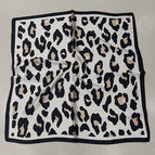 Big leopard dot beige silk scarf square scarf
