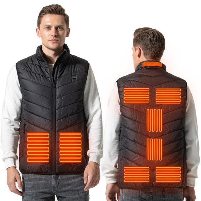Cross-border source manufacturers electric vest ultra-plus size nine-zone heating rechargeable warm vest body intelligent constant temperature