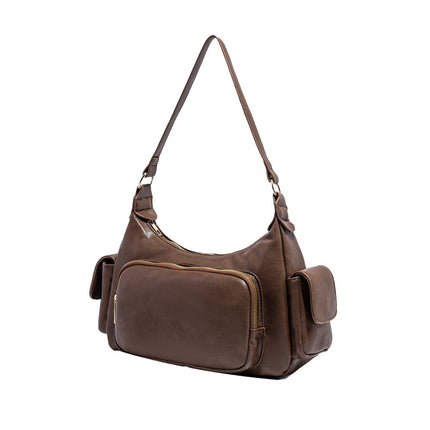 2025 New Arrival Large Capacity Trendy Underarm Multi-Pocket Bags Retro Shoulder Bag Ins Hot Girls Korean-style Cross-border