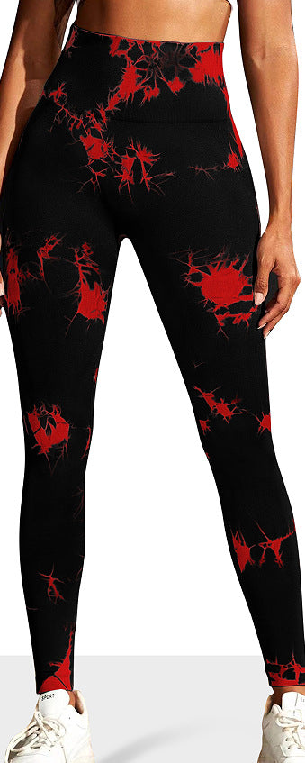 High-Waisted Tie-Dye Butt-Lifting Fitness Pants, Breathable Peach-Lift Compression Training Nine-Point Yoga Pants Define