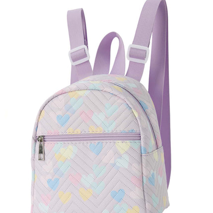 Cross-border Hot Sale Mini Women's Backpack 2024 New Multicolor Printed Wave Embroidered Colorful Belt Backpack