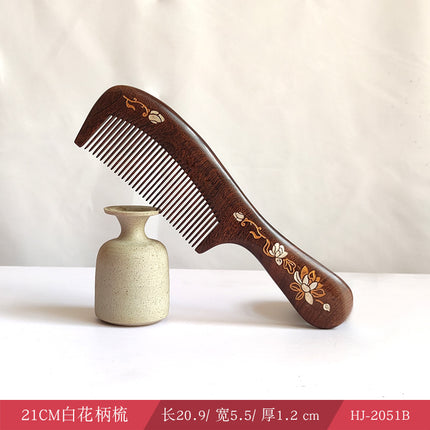 Sandalwood Comb for Meridian Scalp Massage, Anti-Static Hair Comb for Women, Medium-Tooth Volumizing Comb, Meridian Comb Gift Box