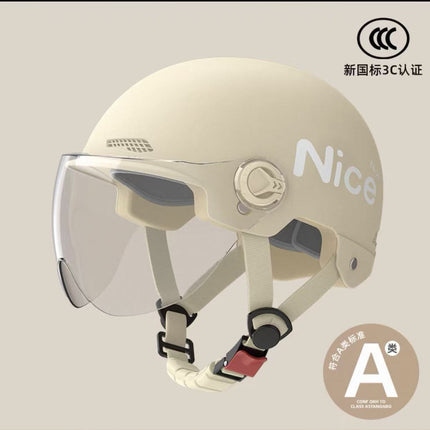 New National Standard 3C Certified Electric Vehicle Helmet for Men, Summer, Women's Battery Motorcycle Half Helmet, Lightweight Anti-Collision Helmet