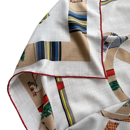 High-End Silk Wool Scarf for Women, Elegant and Warm Silk Wool Large Square Scarf for Air-Conditioned Rooms
