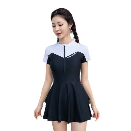 2024 New Original Sports One-Piece Swimsuit Women's Swimming Slim Sunscreen Swimwear Large Size Hot Spring Swimsuit