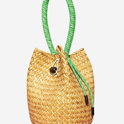 Straw Bag Artificial Flower Handmade DIY Material Bag Handmade Handbag Warm-Up Event Team Building Salon Holiday Gift