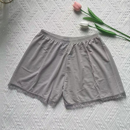Lace Safety Pants for Women, Summer Thin Anti-Exposure Leggings, Women's Loose Inner and Outer Safety Pants, Ice Silk Shorts