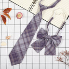 Lavender purple check (tie collar flower)