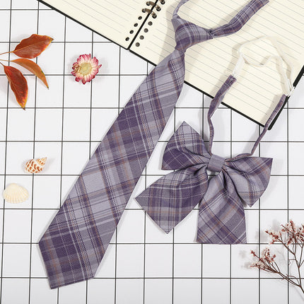 Japanese Plaid JK Tie Tie Set Women's College Style Graduation Photo Free Accessories Korean Style Bow Mariners Suit