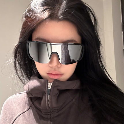 European and American Outdoor Sports Riding silver Glasses Mountaineering Night Riding Sunglasses One-piece Eye Protection Windproof Sunglasses for Men and Women