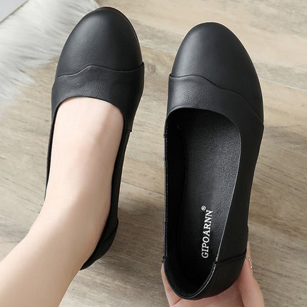 Mom's Shoes for the Elderly, Spring and Autumn Women's Soft-Soled Single Shoes, Work Shoes for Middle-Aged and Elderly, Non-Slip, 2026 New Model, Comfortable Leather Shoes