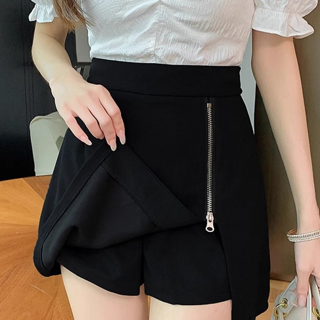 Women's Skirt Pants 2024 Spring New Design Asymmetrical High-Waist Slimming Look A-Line Hip Skirt One-Piece Culottes