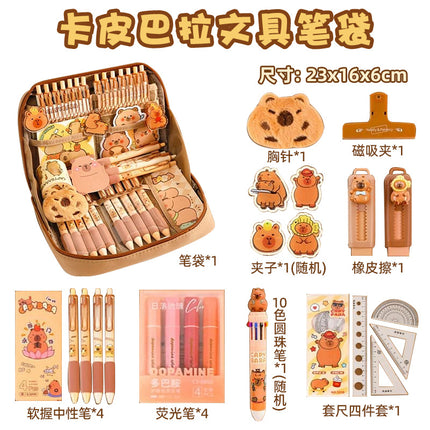 12-Layer Large-Capacity Pencil Bag Kapibara High-Looking Pencil Bag Cute Student Stationery Bag School Supplies Prizes
