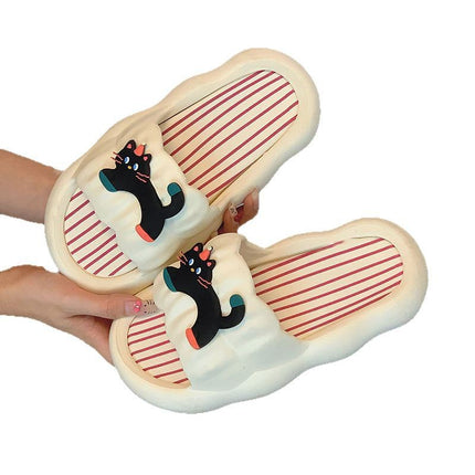 Women's Summer Slippers with Poop Feeling, Cartoon Hot Dog, Internet Celebrity Couple, Soft Bottom, Home Non-Slip Indoor Sandals, Holiday Slippers