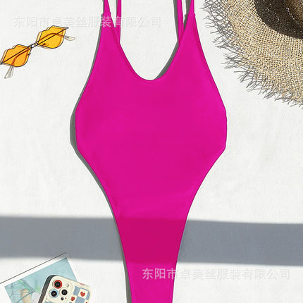 2024 New Hot Backless Bikini Tight Body Suit Cross-border European and American Hot Swimwear Women's Sexy