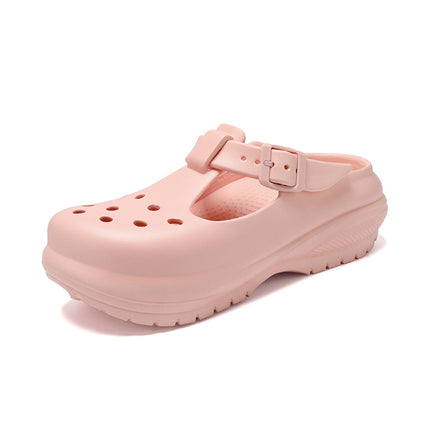 Aliexpress Summer Breathable Large Size Soft Bottom Croc Shoes Thick Sole Garden Sandals Outdoor Beach Shoes Casual Women's Shoes
