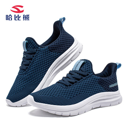 Hobibear Cross-Border Adult Mesh Sports Shoes Men's Casual Shoes Sneakers Hiking Trendyy Youth Running Shoes