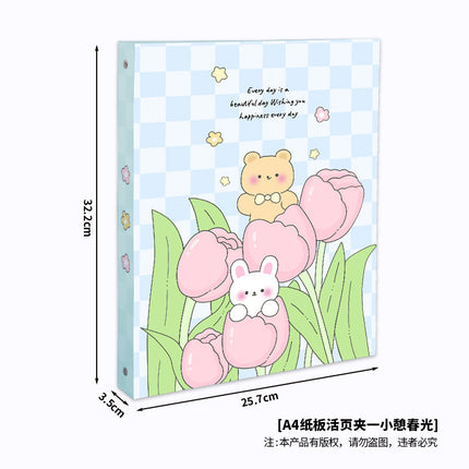 New a4 Loose-leaf Folder Office Information Test Paper Storage Folder 4-hole O-hole Holder Star Card Book Shell