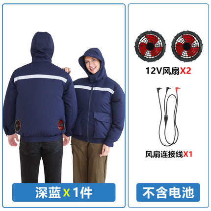 Hooded Sun Protection Air-Conditioned Clothing, Summer Air-Conditioned Clothing with Fan for Cooling, Outdoor Camouflage Work Clothes, Wholesale Workwear