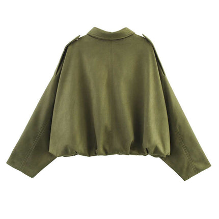 Aliexpress Skirts Are Specially Designed for Women's Suede European and American Cross-Border Textured Short Popular Bomber Jackets and Cotton Jackets
