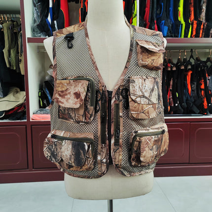 Cross-Border Wholesale Fishing Vest Tactical Vest Mesh Outdoor Breathable Sports Vest Camouflage Tactical Vest